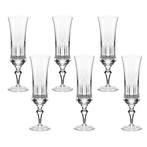 Jogo de taças champanhe em cristal Strauss 210ml 6 peças