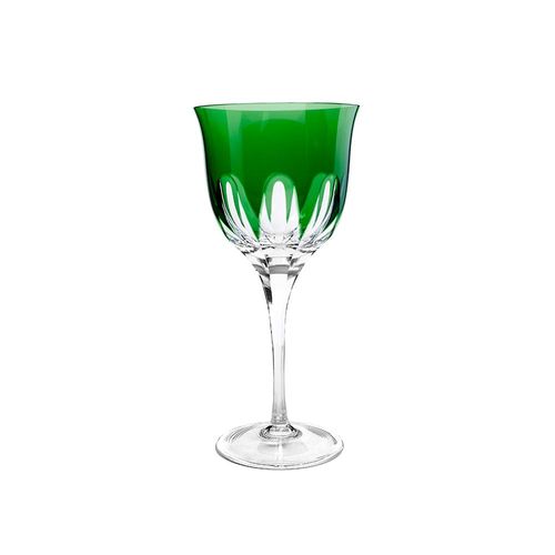 Taça vinho tinto em cristal Strauss Overlay 225.045 370ml verde escuro