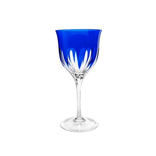 Taça vinho tinto em cristal Strauss Overlay 225.045 370ml azul escuro