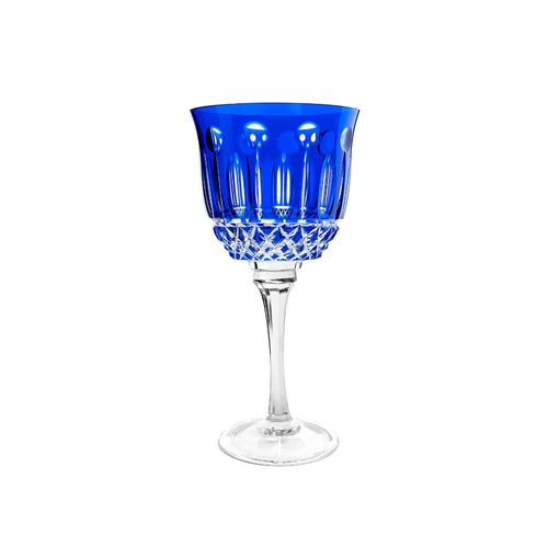 Taça vinho tinto em cristal Strauss Overlay 225.069 370ml azul escuro