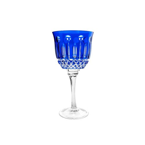 Taça vinho branco em cristal Strauss Overlay 225.069 330ml azul escuro