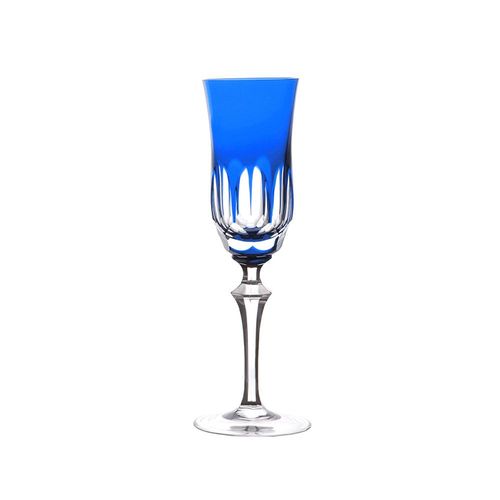 Taça champanhe em cristal Strauss Overlay 237.055 240ml azul escuro