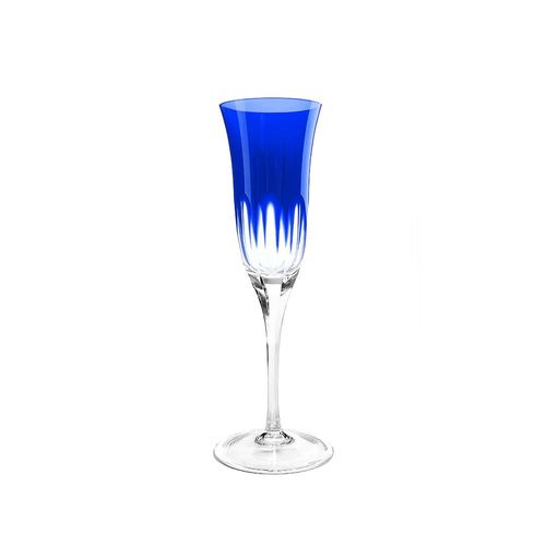 Taça champanhe em cristal Strauss Overlay 225.045 190ml azul escuro