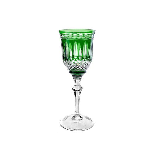 Taça vinho tinto em cristal Strauss Overlay 237.068 350ml verde escuro