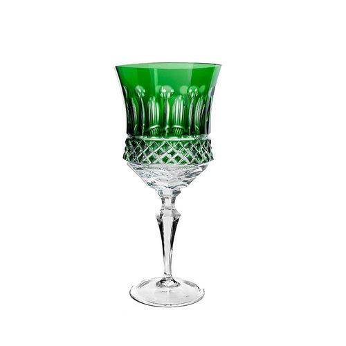 Taça vinho tinto em cristal Strauss Overlay 119.069 360ml verde escuro