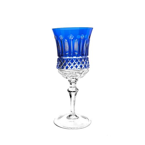 Taça vinho tinto em cristal Strauss Overlay 119.069 360ml azul escuro
