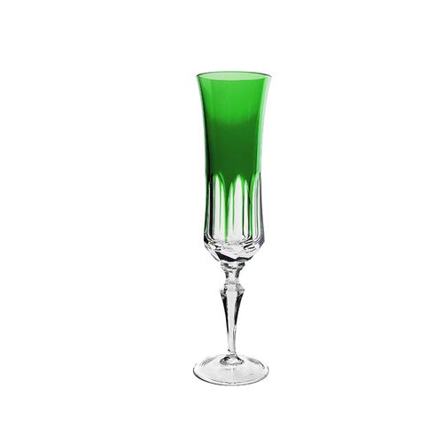 Taça champanhe em cristal Strauss Overlay 119.055 210ml verde escuro