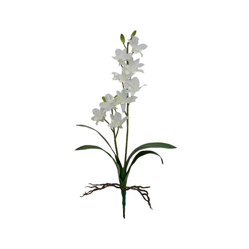 Haste orquídea denfale em plástico Brilliace 60cm branco
