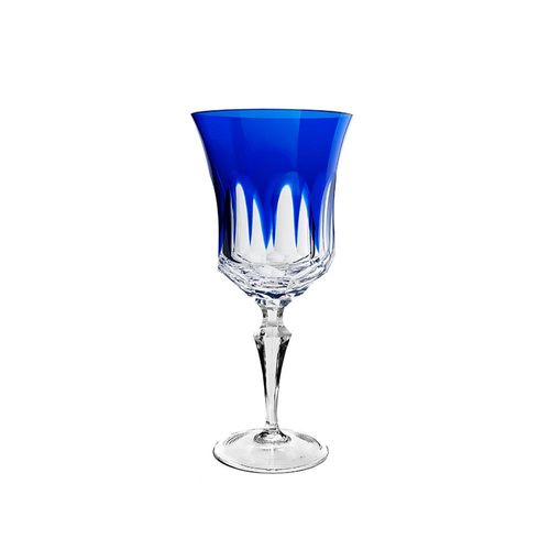 Taça vinho branco em cristal Strauss Overlay 119.055 330ml azul escuro