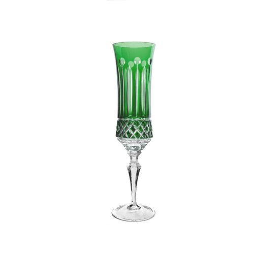 Taça champanhe em cristal Strauss Overlay 119.069 210ml verde escuro