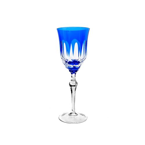 Taça vinho tinto em cristal Strauss Overlay 237.055 350ml azul escuro