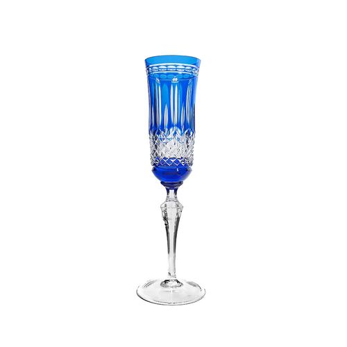 Taça champanhe em cristal Strauss Overlay 237.068 240ml azul escuro