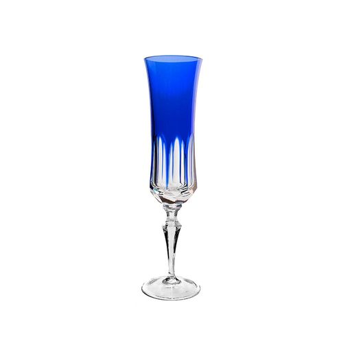 Taça champanhe em cristal Strauss Overlay 119.055 210ml azul escuro