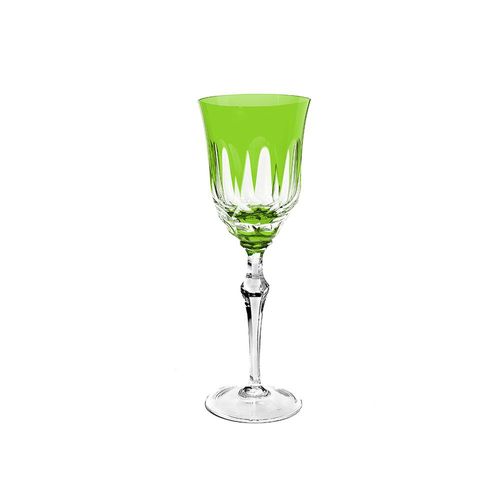 Taça vinho tinto em cristal Strauss Overlay 237.055 350ml verde claro