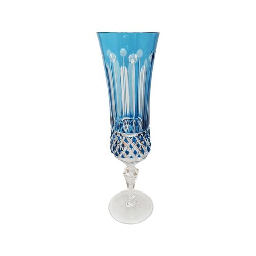 Taça champanhe em cristal Strauss Overlay 119.069 210ml azul claro