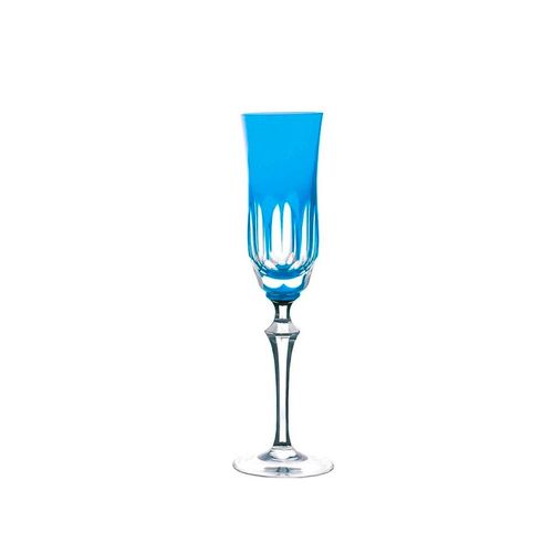 Taça champanhe em cristal Strauss Overlay 237.055 240ml azul claro