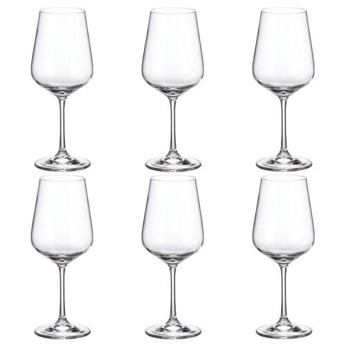 Jogo de taças para vinho branco em cristal Bohemia Strix 450ml 6 peças incolor
