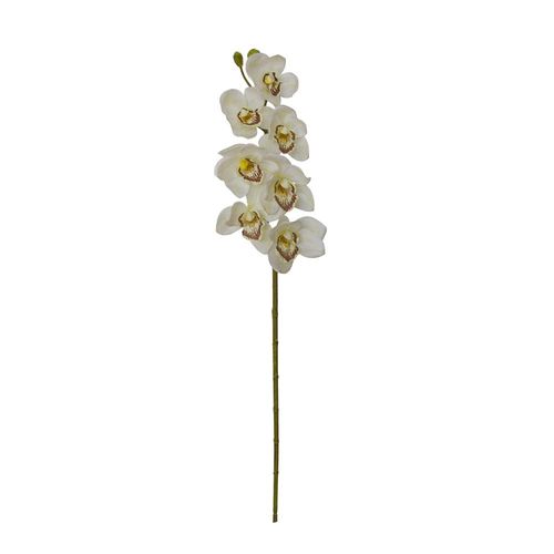 Haste de Orquídea Cymbidium em silicone Brilliance 90cm branca
