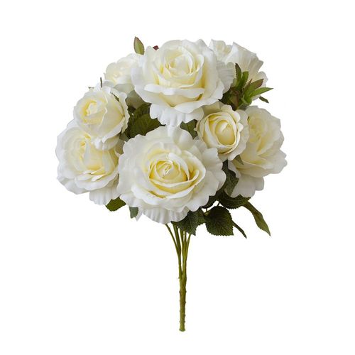 Buquê de rosas 10 flores Brilliance Diana 45cm branco