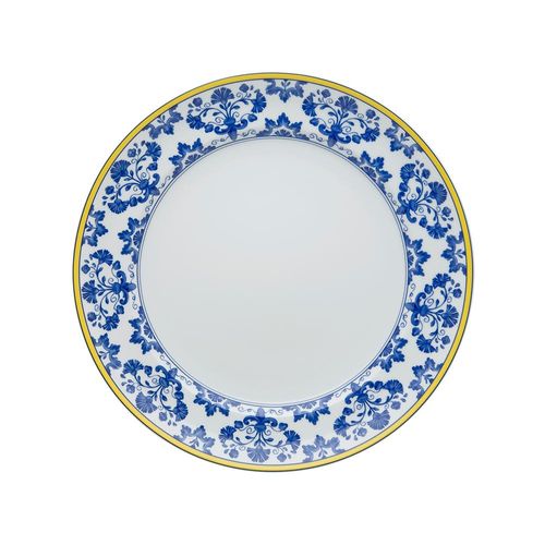 Travessa redonda rasa em porcelana Vista alegre Castelo branco 33,1cm branco/azul