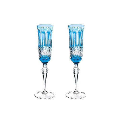 Jogo de taças champagne em cristal Strauss 237.207.068.016 240ml 2 peças azul claro