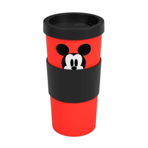 Copo com tampa nutri plástico Coza Disney 500ml vermelho/preto
