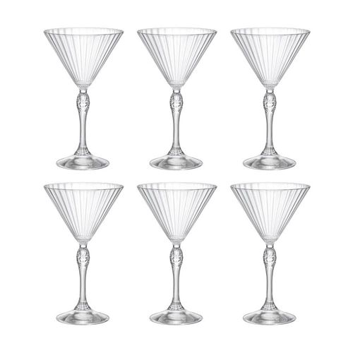 Jogo de taças martini em vidro Bormioli Rocco America'20s 245ml 6 peças