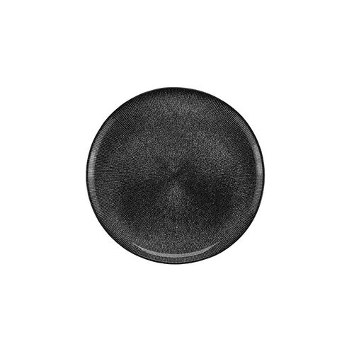 Prato sobremesa em cristal Wolff Dots 21cm preto