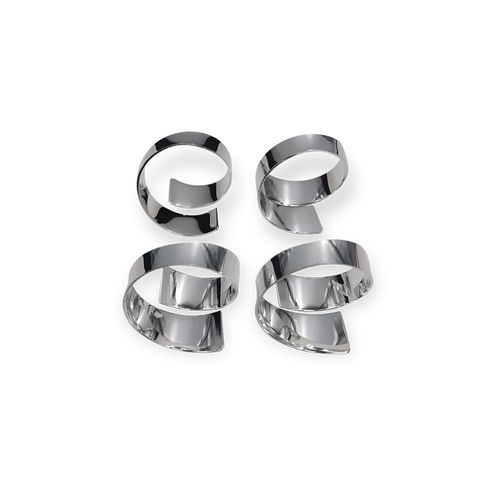 Jogo de anéis para guardanapos em metal Haus Mirazur 4 peças prata