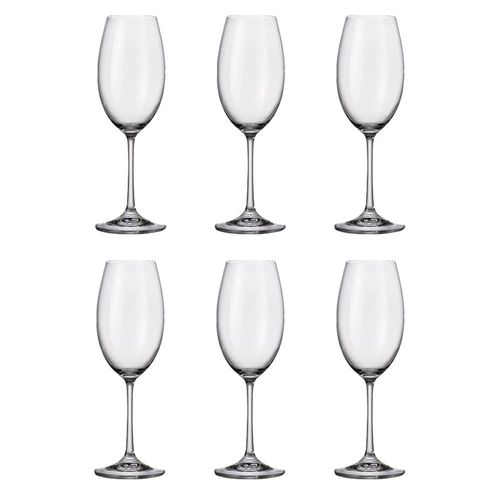 Jogo de taças para vinho branco em vidro Bohemia Milvus 300ml 6 peças