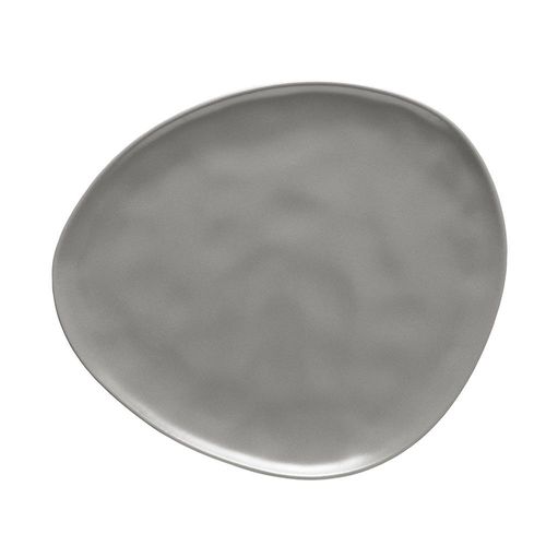 Prato raso em cerâmica Copa&Cia Runas 32cm cimento