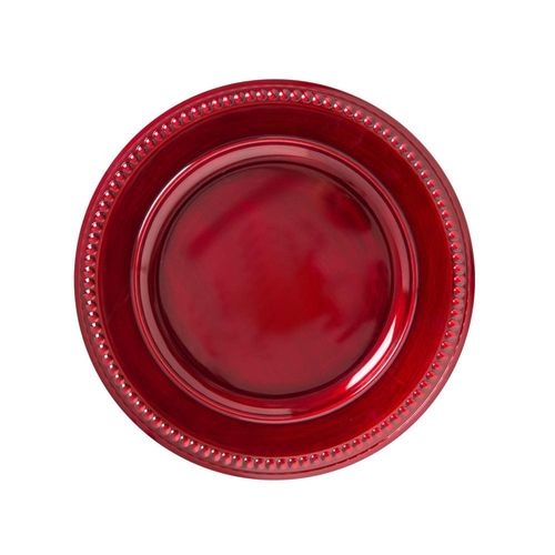 Sousplat em plástico Copa&Cia Galles Dots 33cm rouge antique