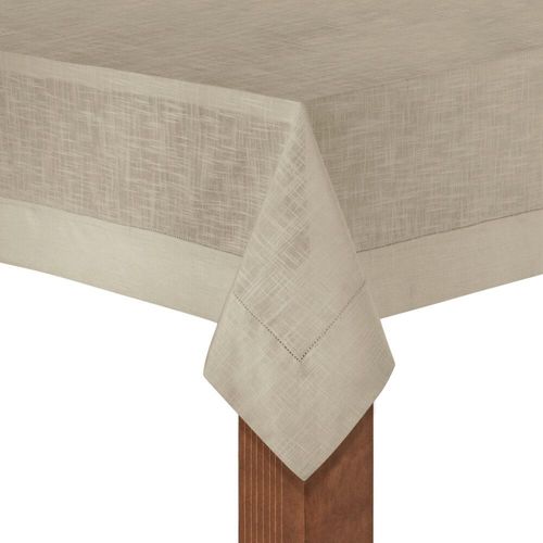 Toalha de mesa retangular em algodão Copa&Cia Coloratta 6 lugares 1,60m x 2,20m taupe
