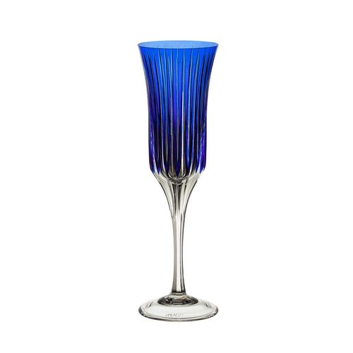 Taça de champagne em cristal Strauss Overlay 225.107.150 190ml azul escuro