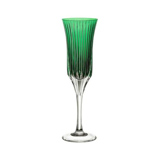 Taça de champagne em cristal Strauss Overlay 225.107.150 190ml verde escuro