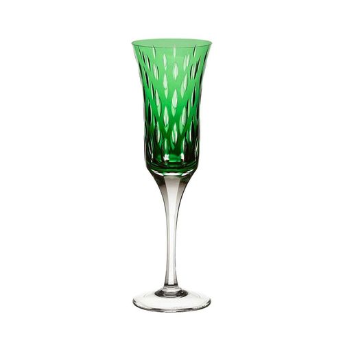 Taça de champagne em cristal Strauss Overlay 225.107.152 190ml verde escuro