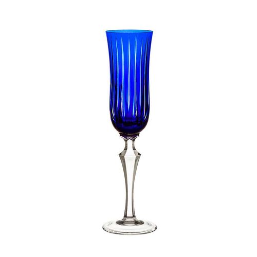 Taça de champagne em cristal Strauss Overlay 237.107.150 240ml azul escuro