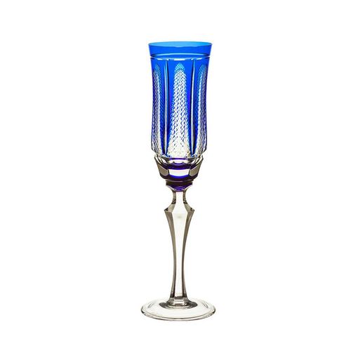 Taça de champagne em cristal Strauss Overlay 237.107.151 240ml azul escuro