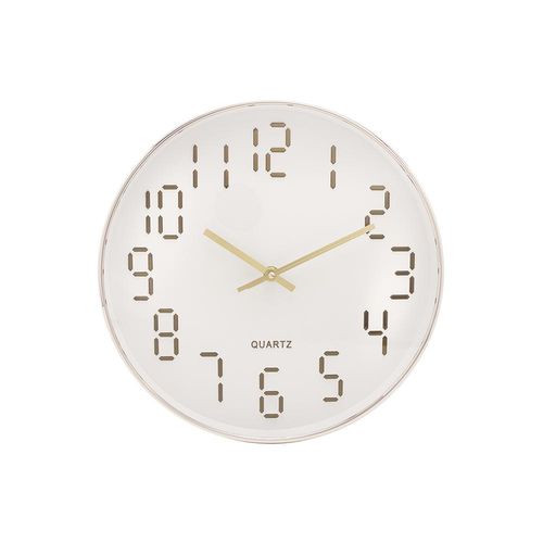 Relógio de parede em plástico Lyor Quartz 30,5x4cm branco com dourado