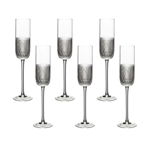 Jogo de taças champagne em cristal Strauss 232ml 6 peças 401.607.166