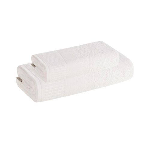 Jogo de toalhas Karsten Grace 2 peças 66cmx1,40m Branco