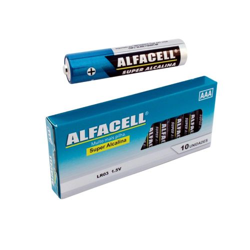 Jogo de pilhas palito Alfacell Alcalina AAA 1.5V 10 peças