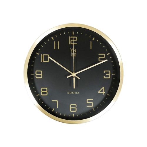 Relógio para parede em alumínio YN Clock 25,2x4,2cm dourado