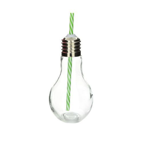 Copo com canudo lâmpada Wincy 450ml verde