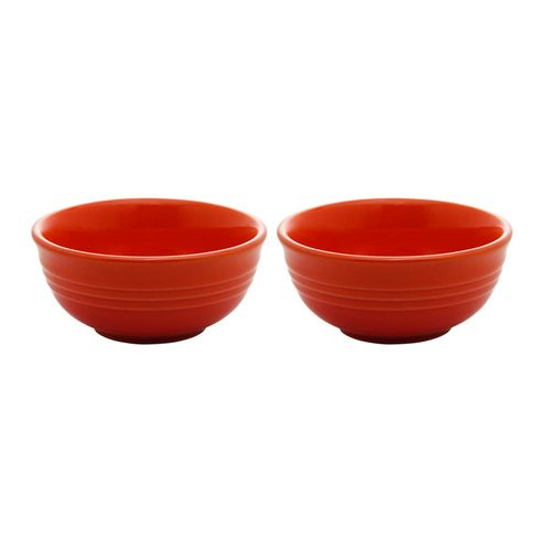 Jogo de bowls em cerâmica Wolff Retrô 10x4,5 2 peças laranja