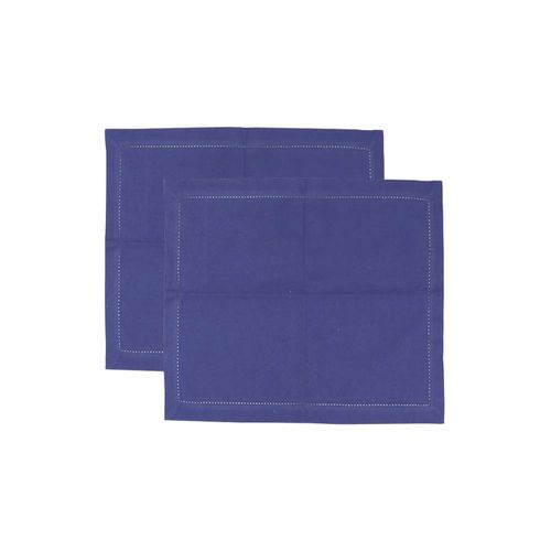 Jogo de guardanapos em tecido L'Hermitage Cotton 45x45cm 2 peças azul