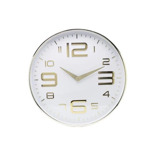 Relógio de parede em plástico Lyor 25x4cm branco com dourado