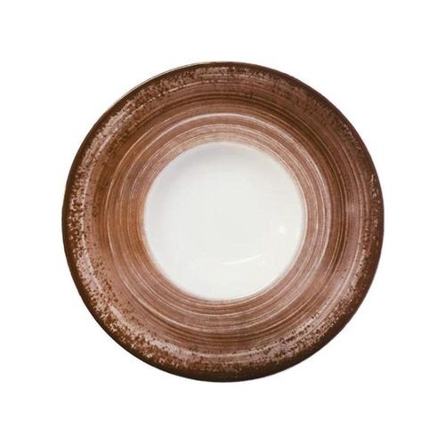 Prato para risoto em porcelana Schmidt Esfera 27cm marrom