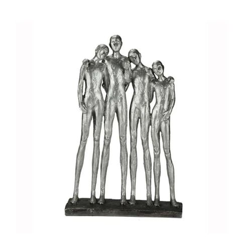 Figura decorativa resina Royal Decor Pessoas 18x6x27cm prateada