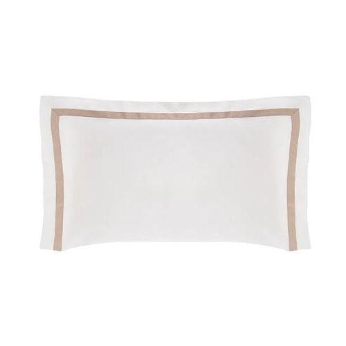 Fronha Trussardi Vercelli 300 fios 50cmx90cm Branco/Nocciola Fronha Trussardi Vercelli 300 fios 50cmx90cm Branco/Nocciola